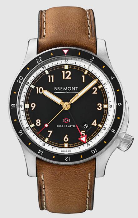 Replica Bremont Watch IonBird Titanium Black Dial Leather Strap
